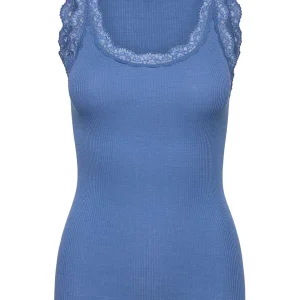 RWBALTA MODAL SL LACE U NECK TOP, SAPHIRE BLUE