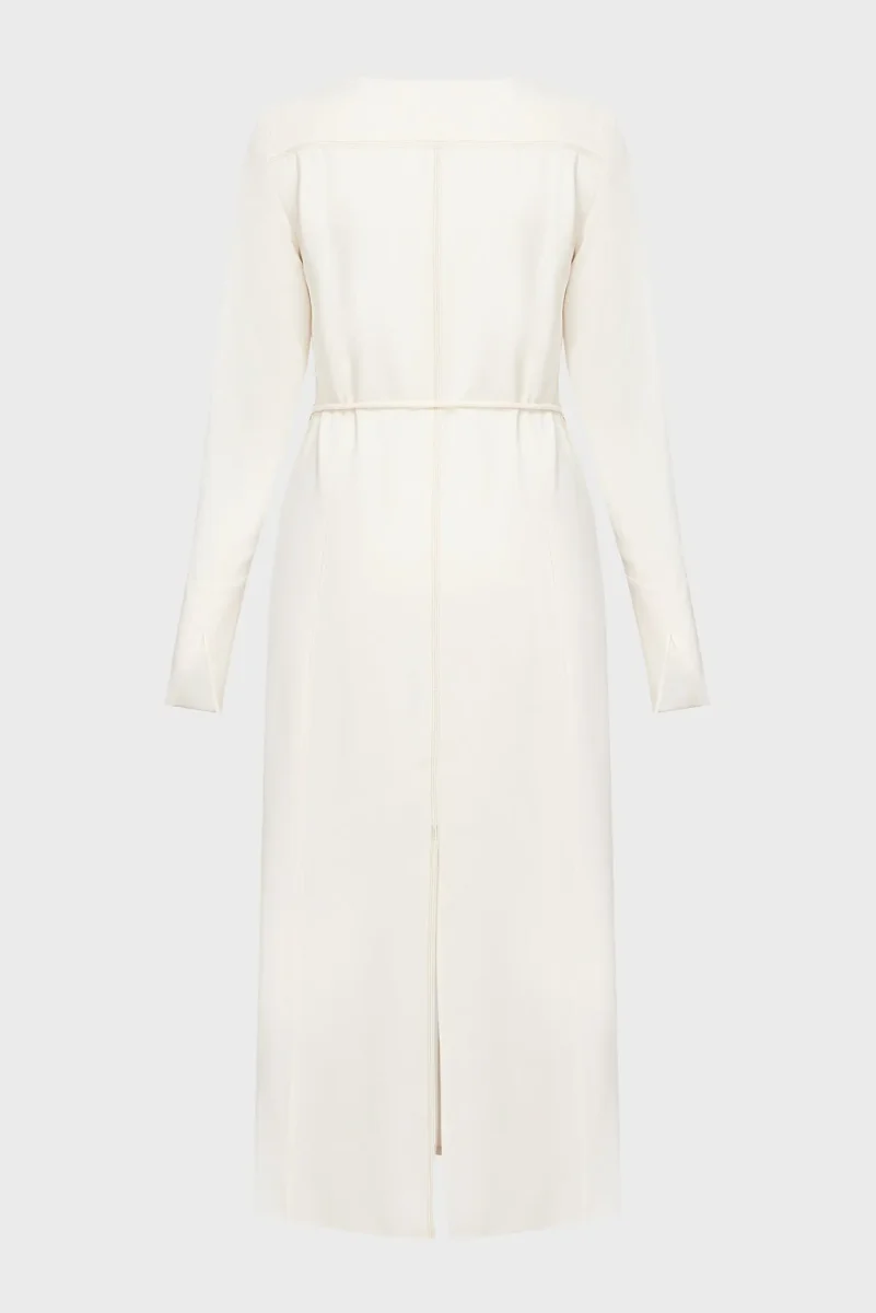 SUSTAINABLE TWILL MIDI DRESS, SEEDPEARL - Billede 3