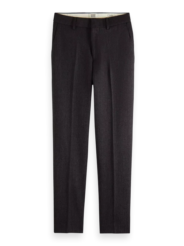 LOWRY MID RISE SLIM LEG TWILL PANTS, CHARCOAL MELANGE