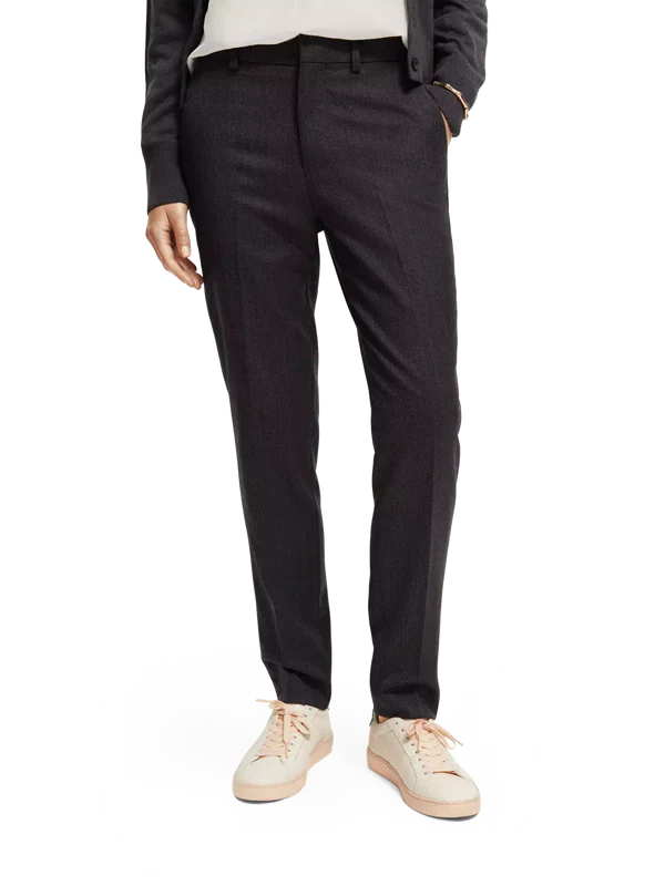 LOWRY MID RISE SLIM LEG TWILL PANTS, CHARCOAL MELANGE - Billede 3