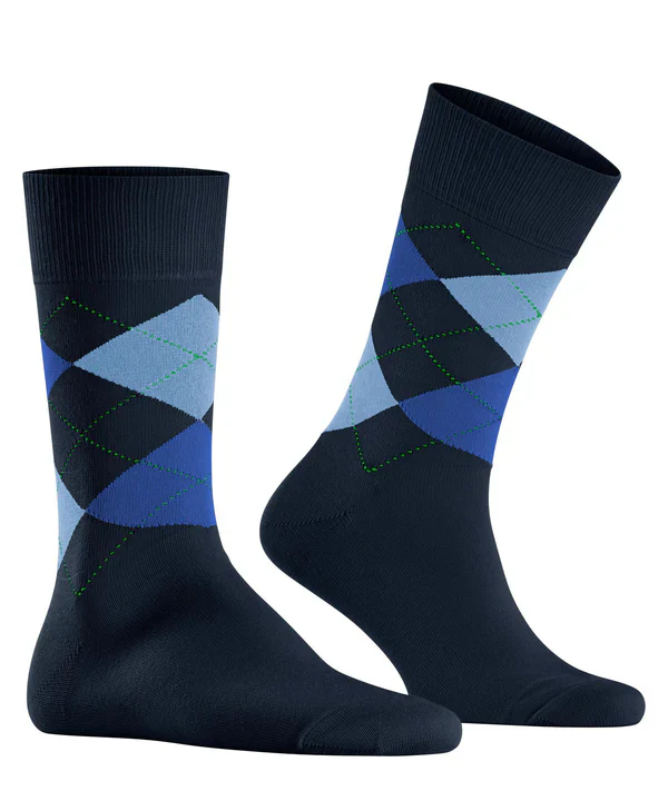 KING SOCKS, NAVY/LIGHT BLUE