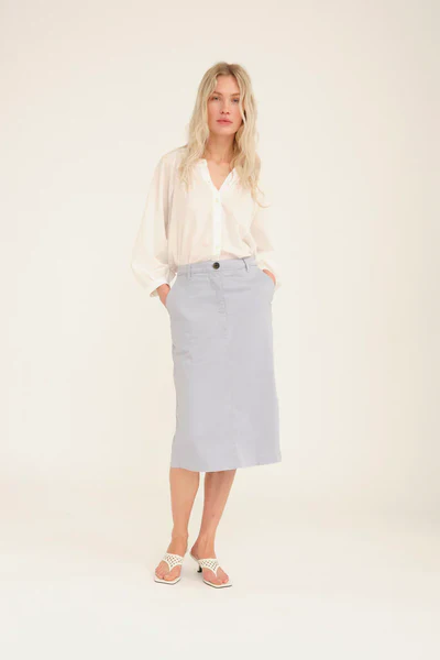 GIGI SKIRT, STEEL BLUE - Billede 3